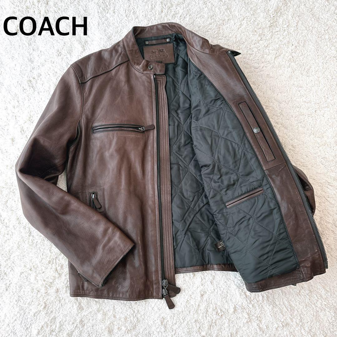 Myday公式アカウント01 COACH シングルライダースジャケット　M カドヤ（KADOYA） 【LEATHER COACH JACKET】レザーコーチジャケット