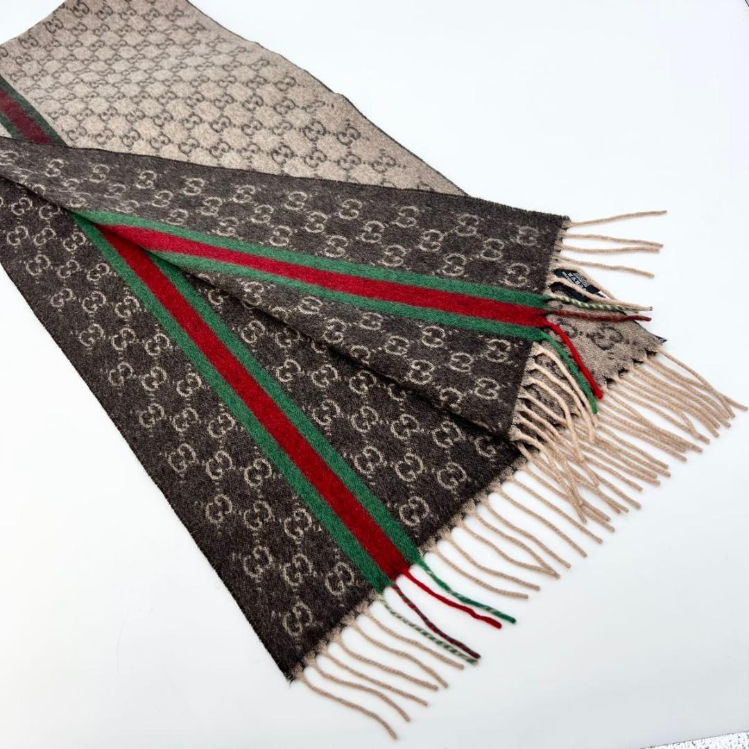 専用】GUCCI グッチ カシミヤ100% GG柄マフラー 極美品タグ付き - メルカリ