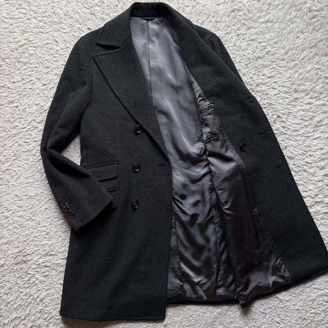 ★カシミヤ混★ ロロピアーナ × 麻布テーラー ダブル チェスターコート 灰色 23区 【先行予約】COLOMBOカシミヤビーバー ダブルフロント チェスター