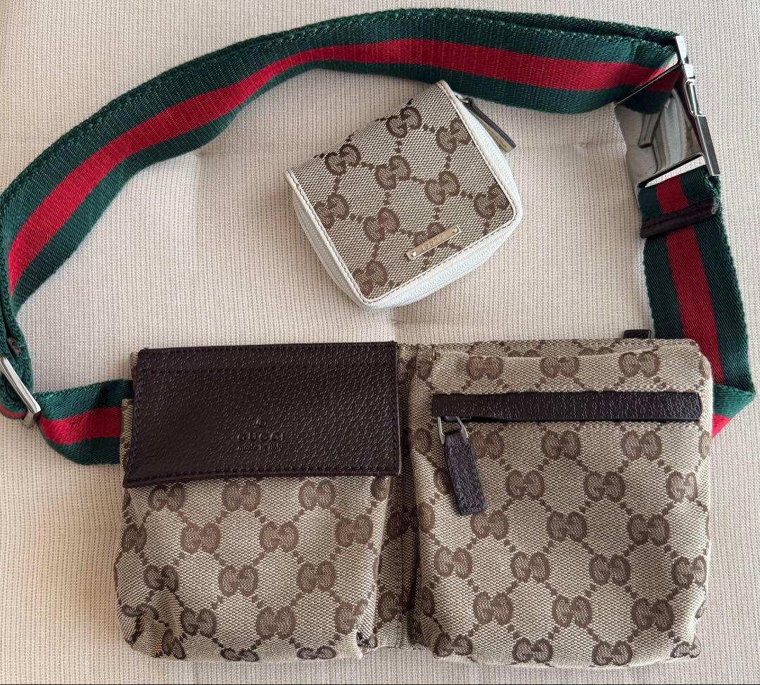 美品 GUCCI ボディバッグ・ウエストポーチ ケース付き！ GUCCI（グッチ） ウエストポーチ ボディバッグ ショルダー ボトル