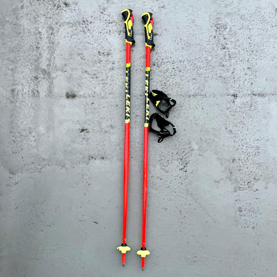 LEKI スキー ストック オレンジ/イエロー UVEX（ウベックス） レキ ジュニア スキーポール ストック LEKI RACING