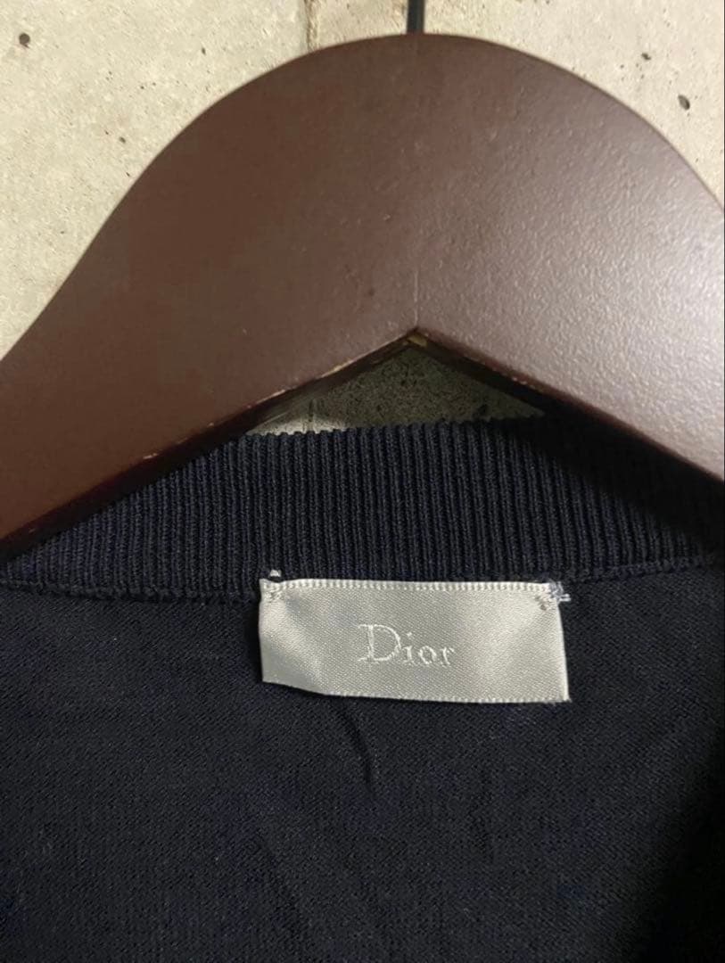 dior homme 19ss ランウェイ着用レザーアーガイルニット ブラック
