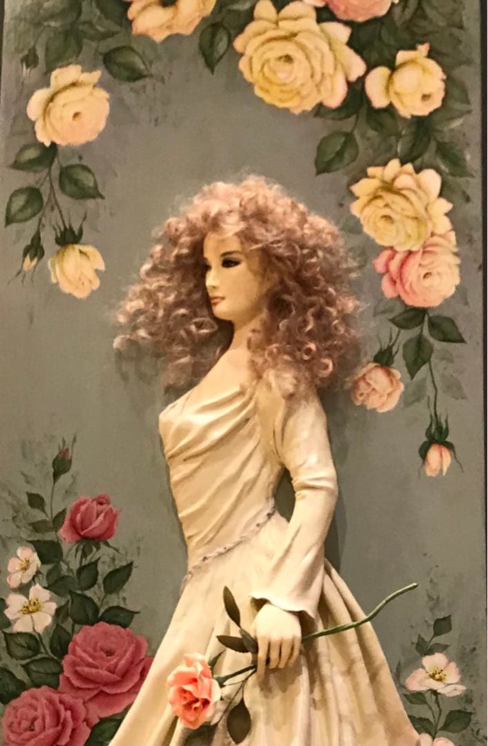 本日限定7/14❗️ハンドメイド　芸術祭入賞作品・薔薇ペイント&クレーアートの人形 国際芸術祭「あいち2025」灰と薔薇のあいまに プログラム全体概要を