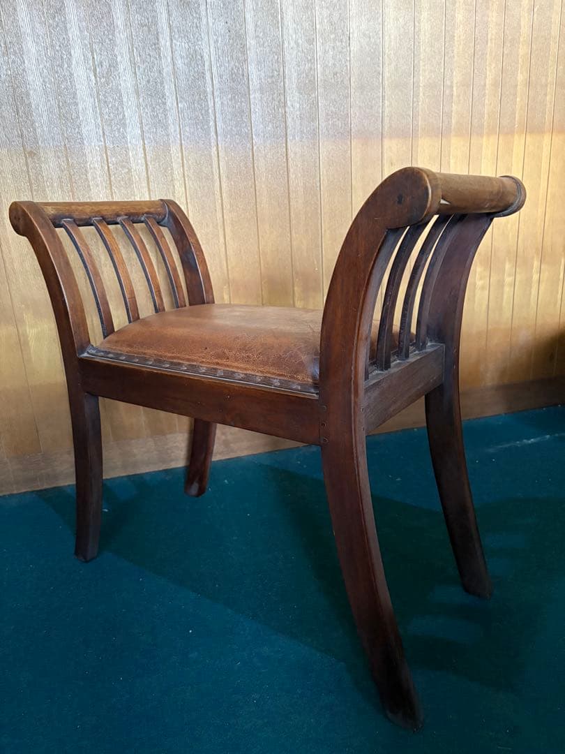 アンティーク　木製スラットバックスツール 楽天市場】「オレンジツリーの本革スツール ナチュラル・ブラック