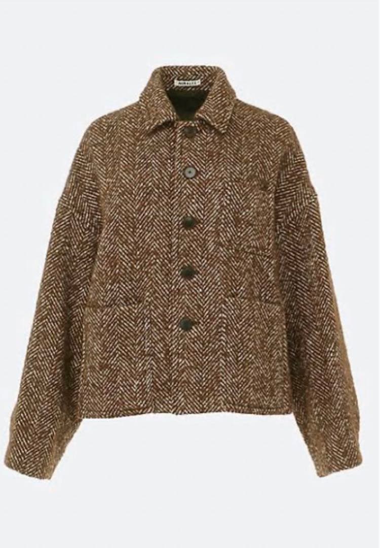 【新品未使用】オーラリー auralee ウール ショートコート ブラウン 0 コート SUPER FINE WOOL MOSSER SOUTIEN