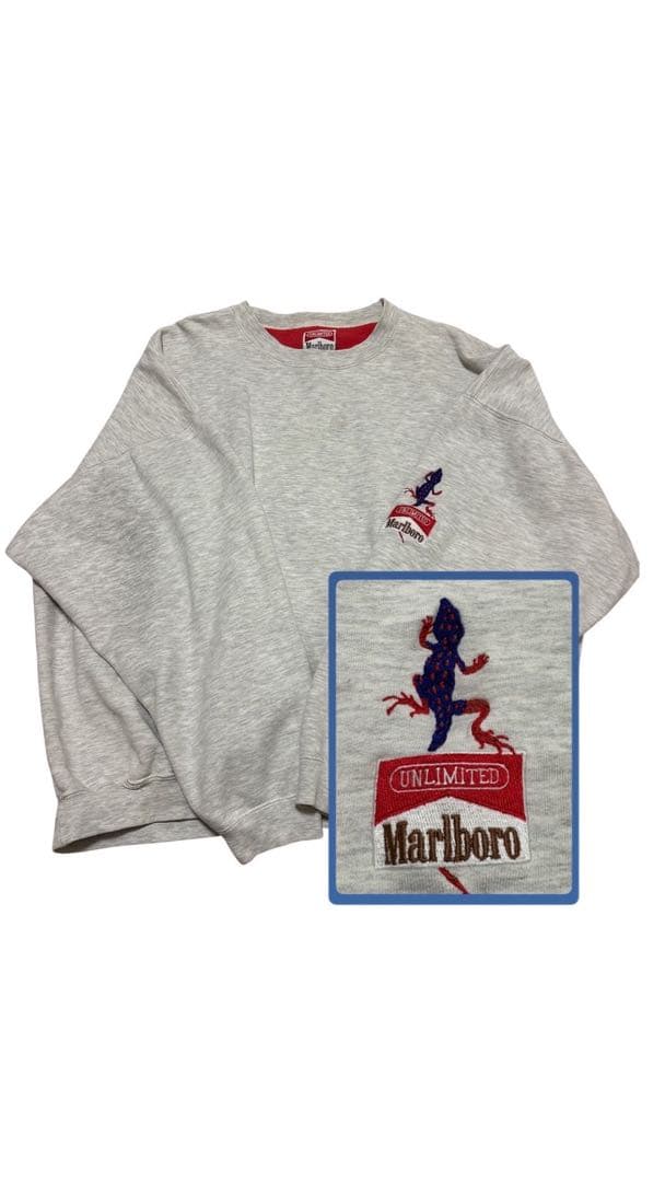 90s ヴィンテージ激レア Marlboroマルボロ刺繍スウェット お値下げ可能