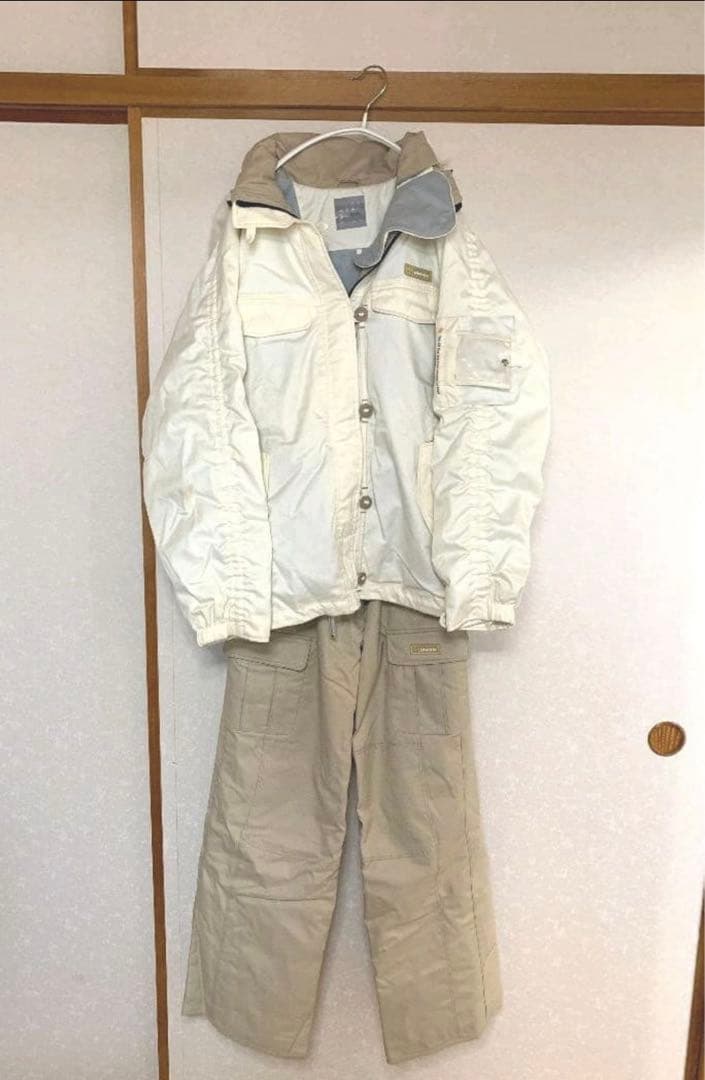 ファー付きスキーウェア ホワイト/ベージュ O2POSE公式/スキーウェア 防水防風 スノボウェア