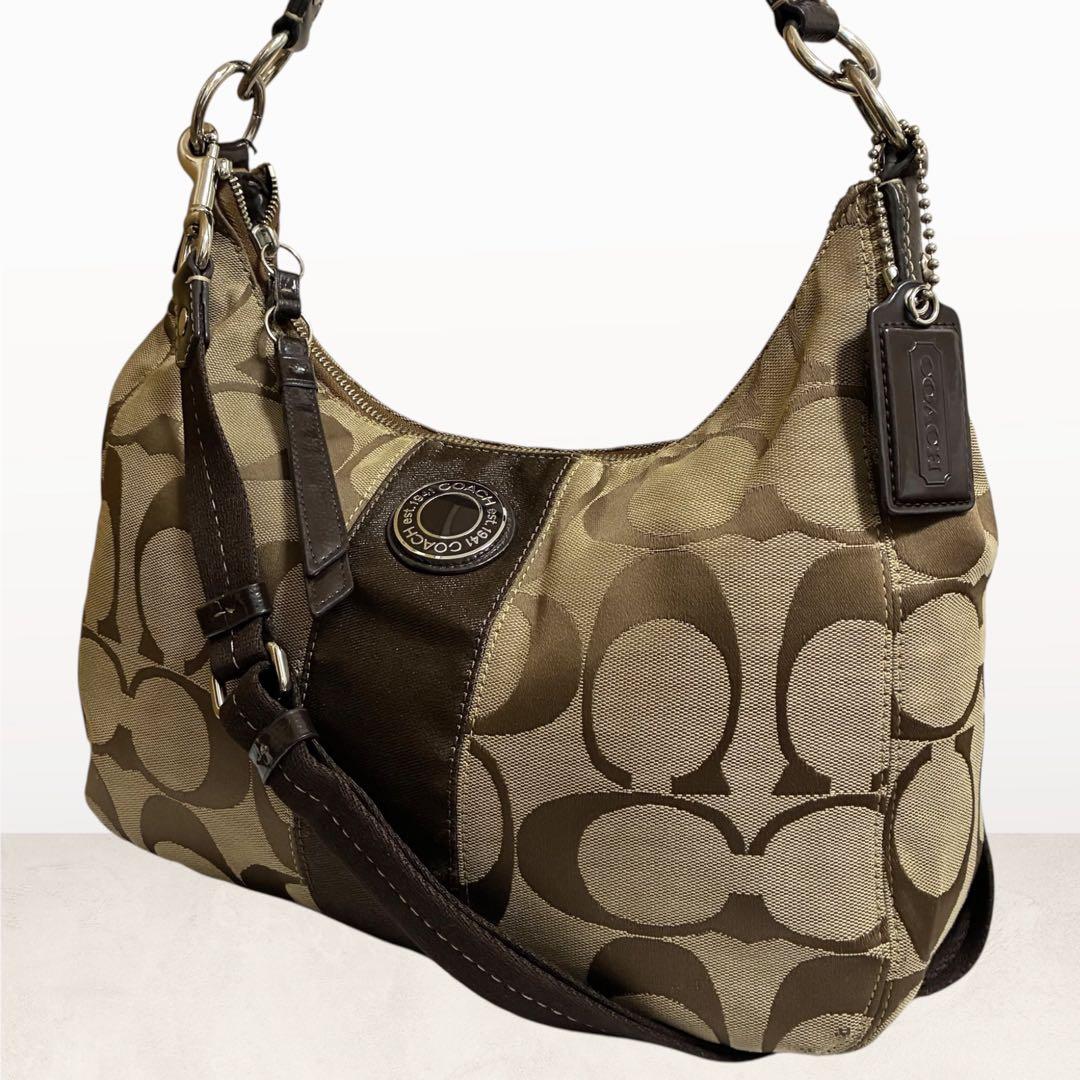 Y2K COACH Hobo Signature Shoulder Bag 茶 - メルカリ