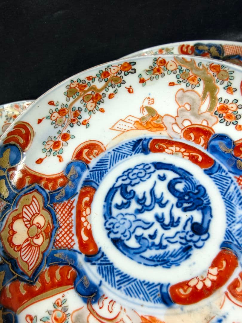 古伊万里 色絵金彩小皿3枚 手描き 骨董 旧家蔵出し美品 時代物 古美術