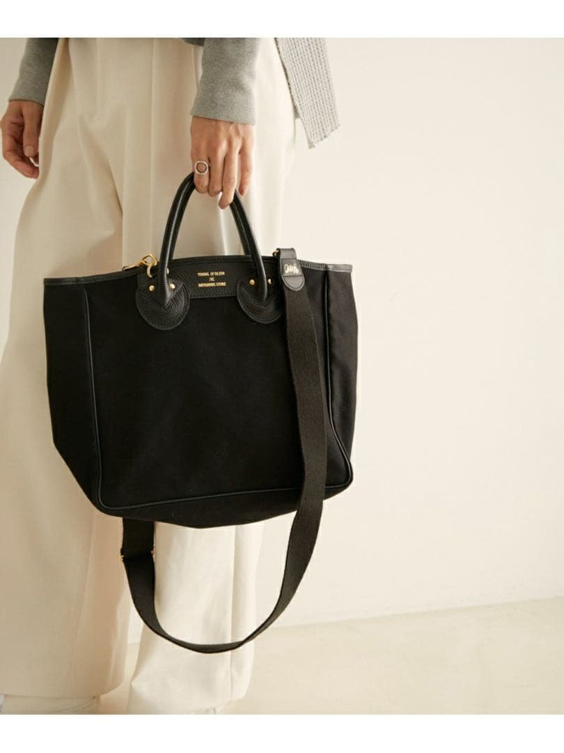 YOUNG&OLSEN fo SALON 2WAYキャンバスショルダー別注品 黒 YOUNG&OLSEN The DRYGOODS STORE（ヤングアンドオルセン） ショルダー