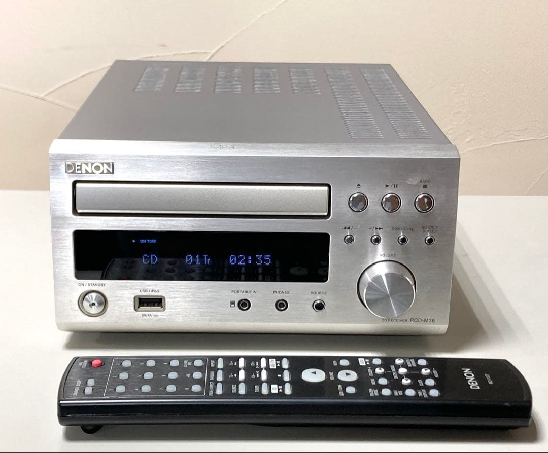 値下げしました DENON CDレシーバー RCD-M38 リモコン付 良好品 DENON（デノン） DENON RCD-M38 〓 12年製 デノンのCD,USBレシーバー