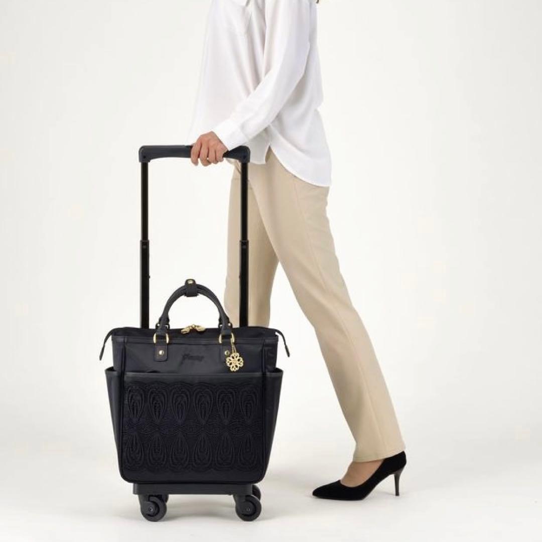 美品】 スワニー 近沢レース店コラボ ノワール キャリーバッグ 4輪 15L