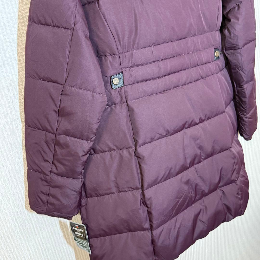 《未使用品》ラルフローレン US古着ロングダウンコート　ブルゴーニュカラー　Ｌ