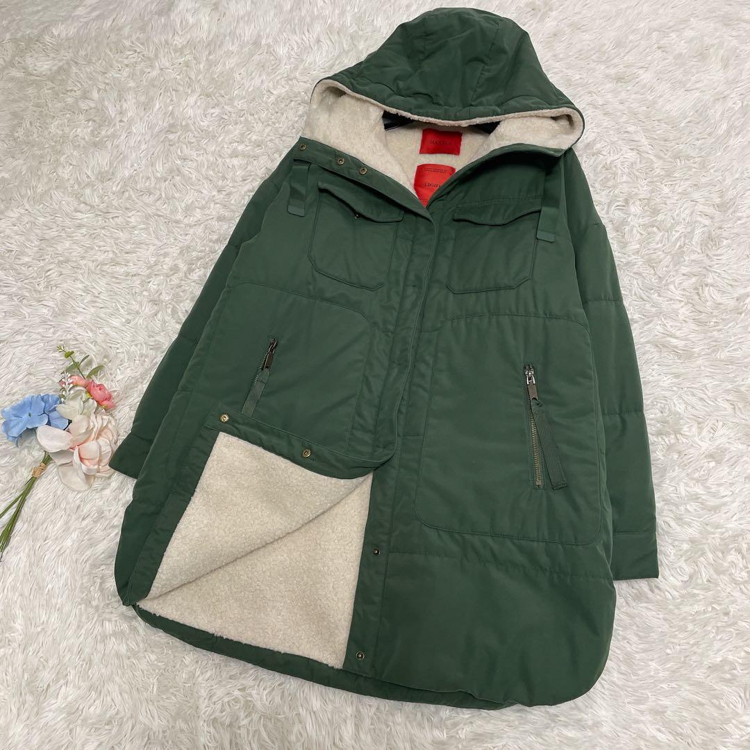 極美品♡ マックスアンドコー　モッズコート　グリーン　ボア　手洗い可　40 ミリタリー・モッズコート（グリーン）の通販｜&mall（アンドモール