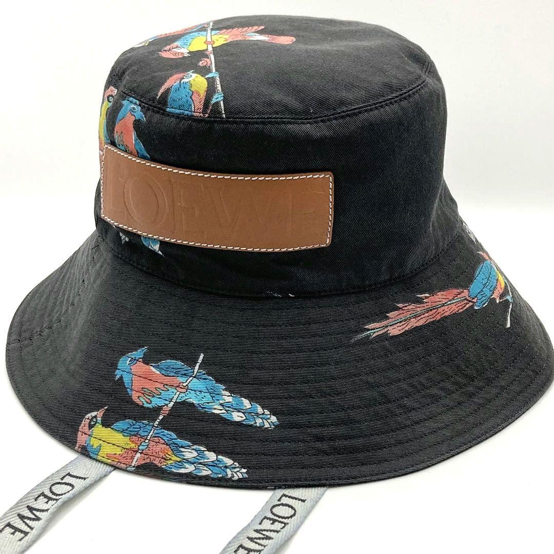 LOEWE パウラズイビザ バケットハット ロゴ バード ロゴテープ ブラック LOEWE（ロエベ） バケットハット DENIM BUKET K820HB1XAJ レディース