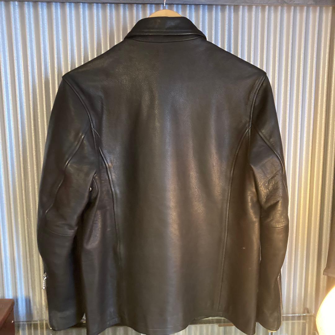 ディッキーズ ブラックレザーシングルライダースジャケット