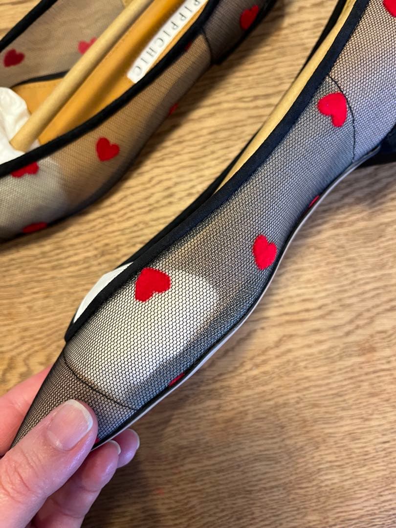 PIPPICHIC✖︎ロンハーマン メッシュハート柄フラットシューズ - メルカリ