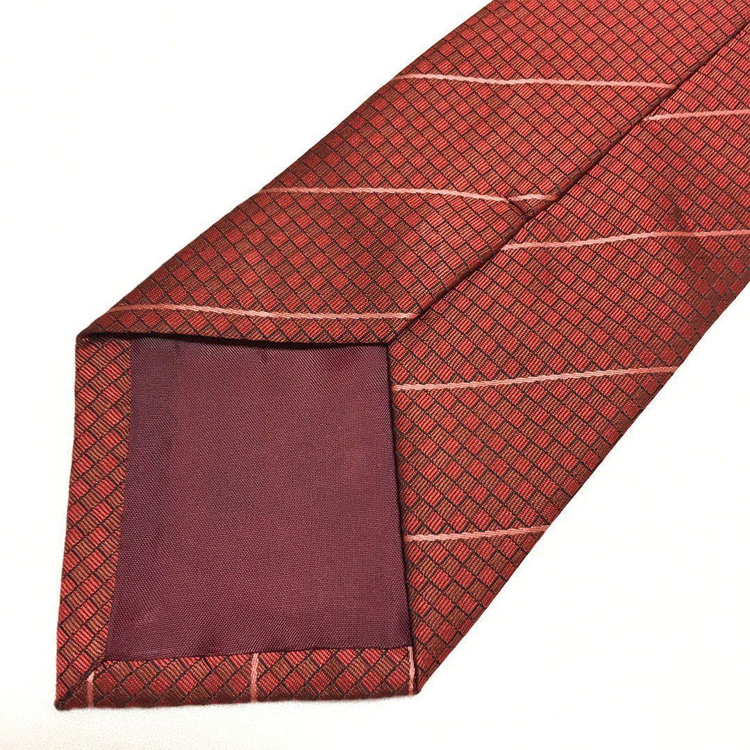 未使用級 ルイヴィトン Louis Vuitton ネクタイ オレンジ ダミエ