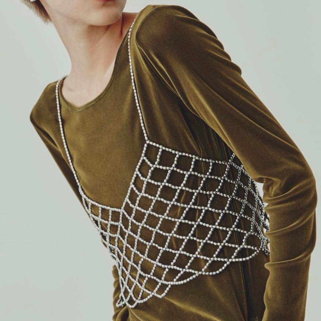 おまめ　provoke)シャイニービーズキャミソール PROVOKE プロヴォーク ビスチェ shiny beads camisole PV-120007