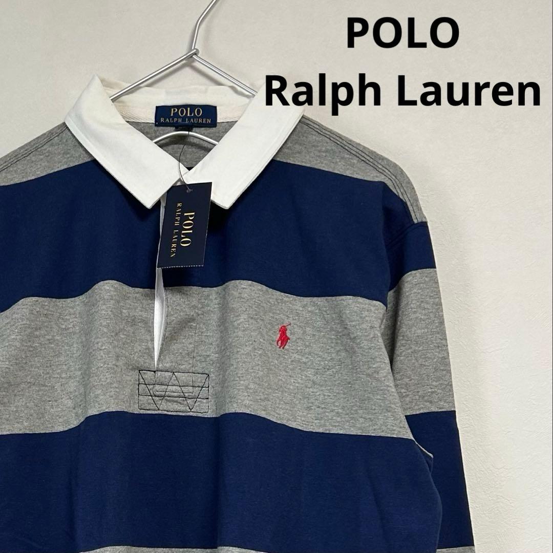 新品 90s POLO Ralph Lauren ラガーシャツ 太ボーダー 希少カラー】90sラルフローレン ラガーシャツ 太ボーダー オレンジ