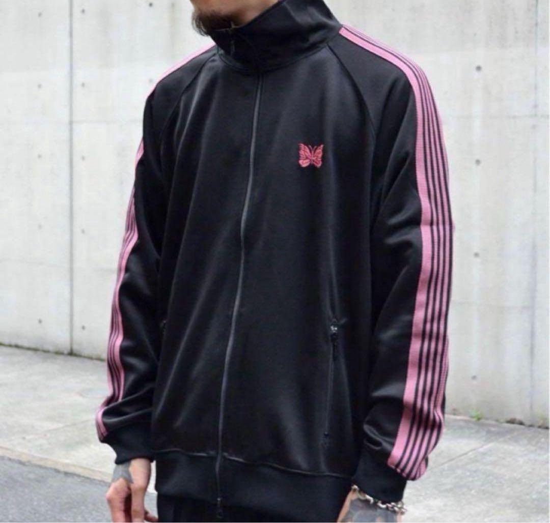 needles 22aw トラックジャケット　ブラック　ピンク　L ⭐️新品未使用⭐️ needles トラックジャケット ブラック ピンク