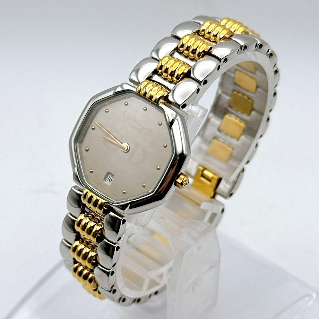 美品 稼動 Christian Dior ディオール レディース腕時計 コンビ 稼動】 ディオール 腕時計 クォーツ QZ ゴールド文字盤 コンビカラー