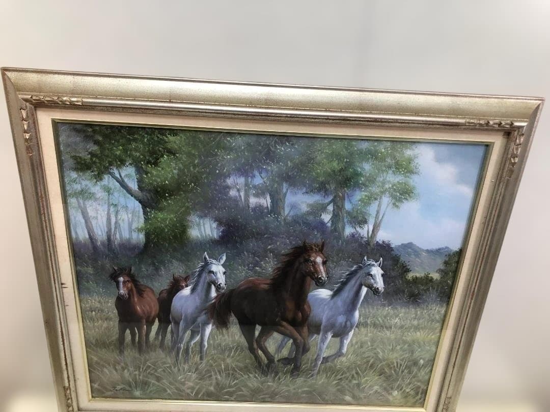 送料無料 絵画 千葉弘道 駿馬 馬 アート 風景画 F20号 88297