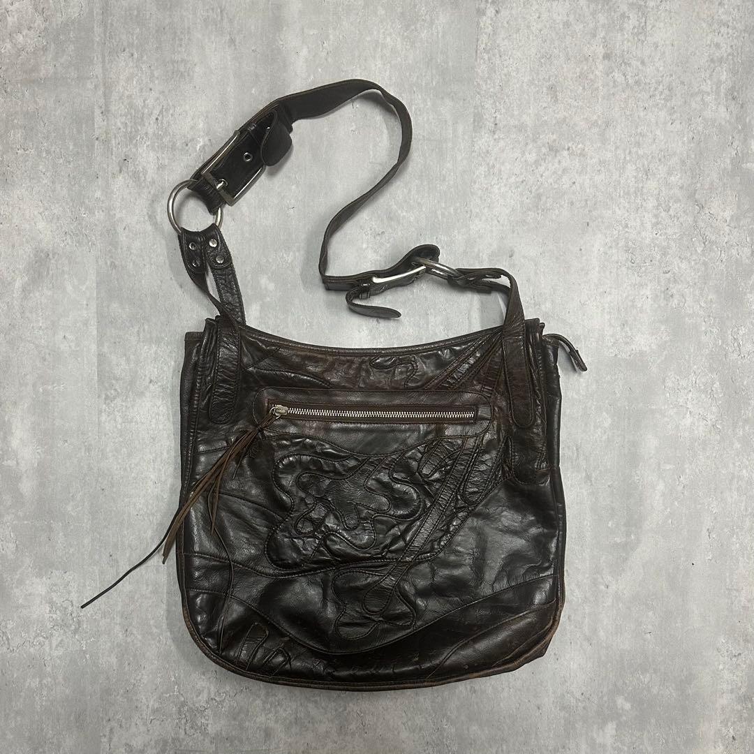00s diesel leather shoulder bag archive - メルカリ