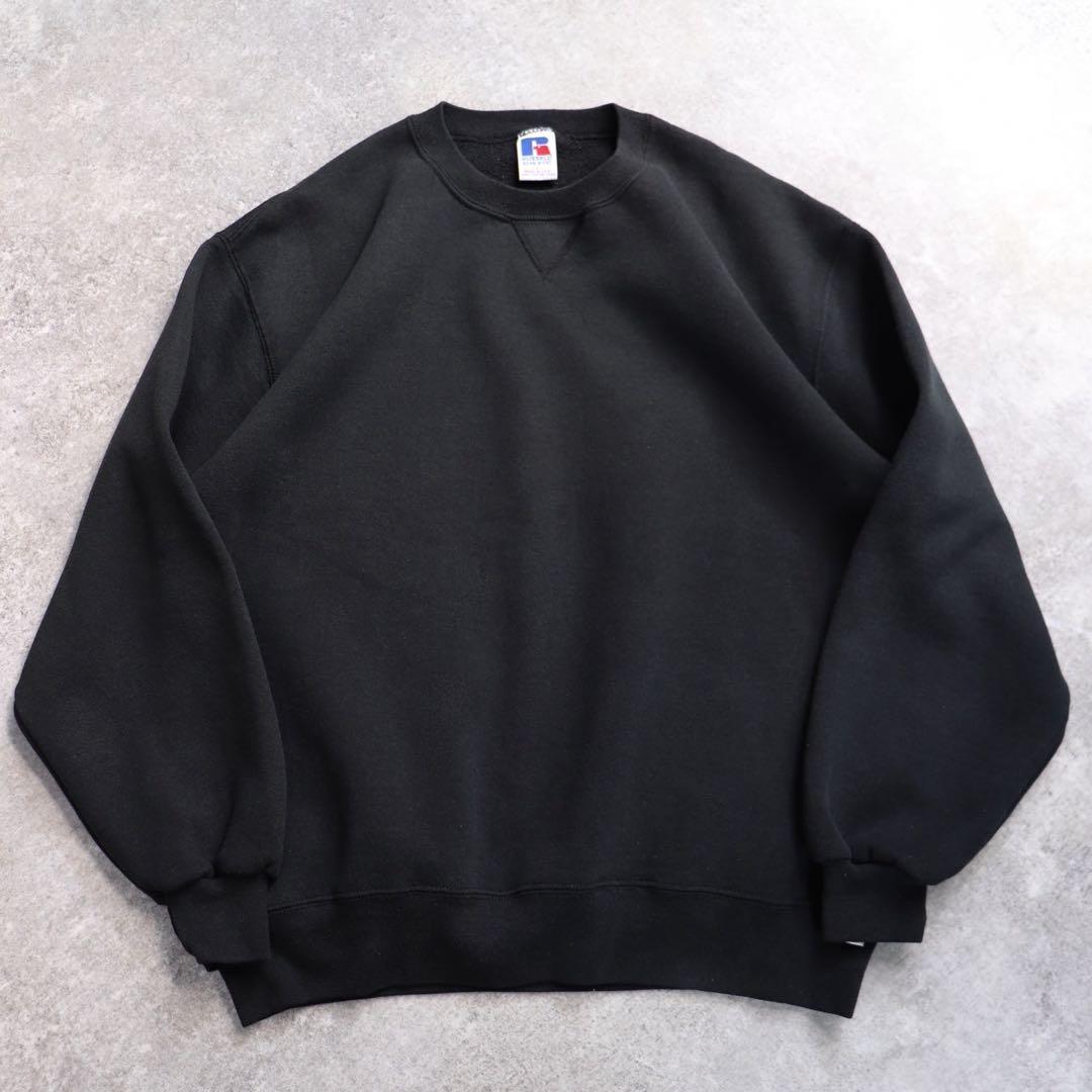 90s USA製 フェード ブラック 無地 黒 ラッセル スウェット L - メルカリ