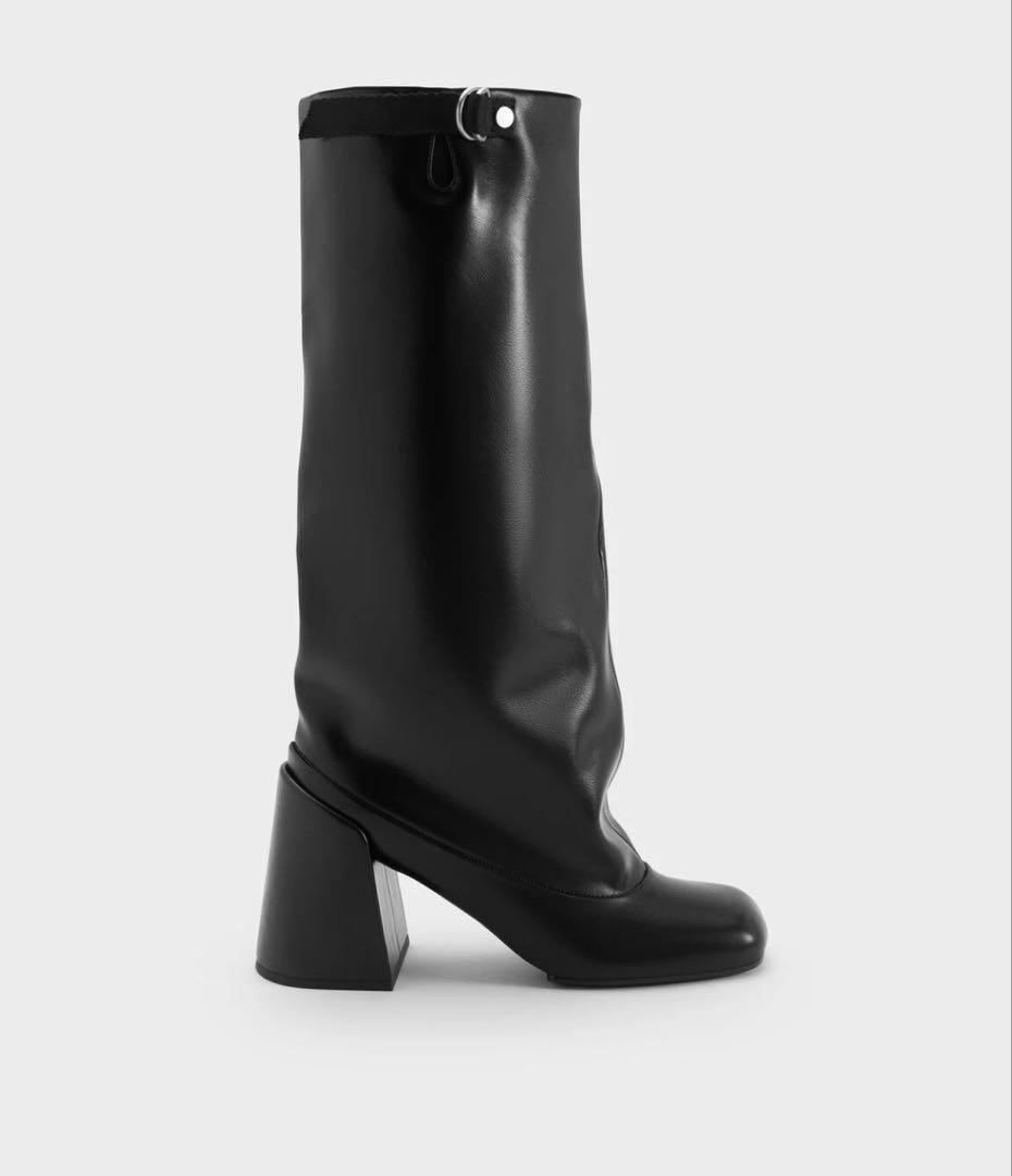 CHARLES & KEITHブロックヒールロングブーツ 36 23センチ CHARLES & KEITHブロックヒールロングブーツ 36 23センチ - メルカリ