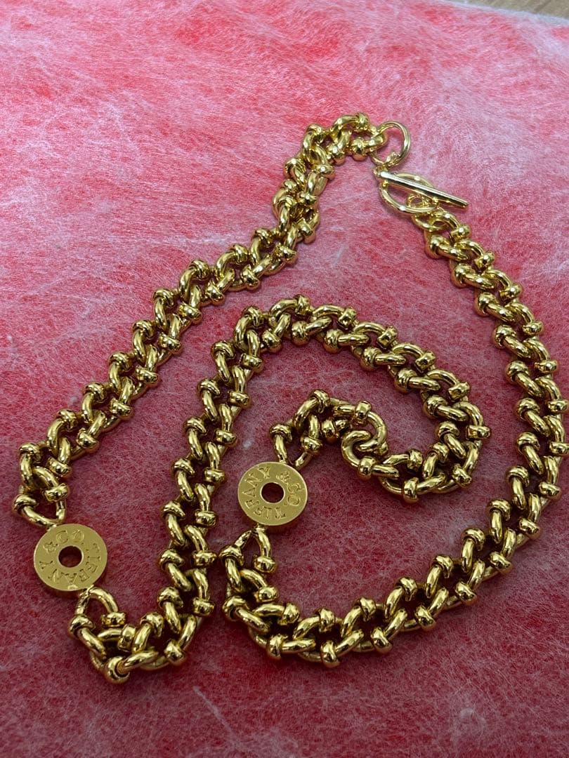 N*i様 Tiffany刻印ゴールドカラーチェーン　50cm ティファニータイタンBYファレル・ウィリアムス ミディアムリンク