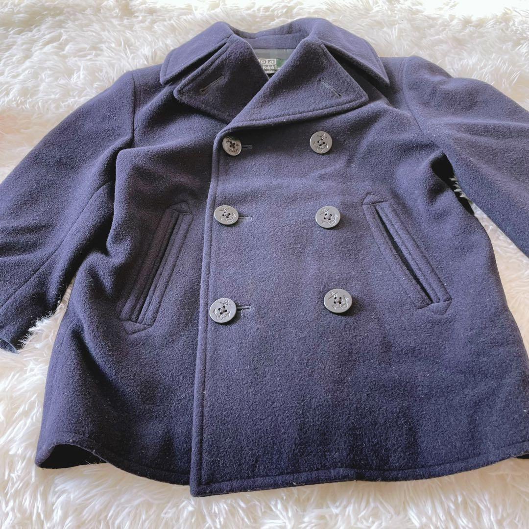 訳あり ポロラルフローレン キッズ アウター Pコート ウール ダブル