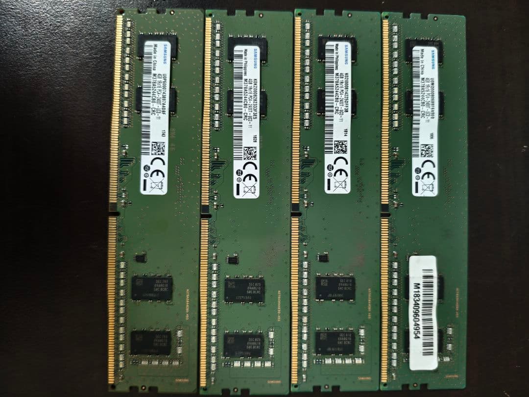 J*J様 Samsung DDR4 4GB メモリ 4枚セット 合計16G デス Samsung 4GB DDR4 2666MHz PC4-21300 (PC4-2666V) CL19 SODIMM 1Rx16