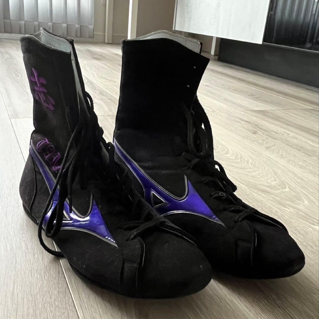 オーダーメイド Mizuno ボクシングシューズ フルスエード 黒 紫 楽天市場】《受注生産》《送料無料》ミズノ セミオーダー ボクシング