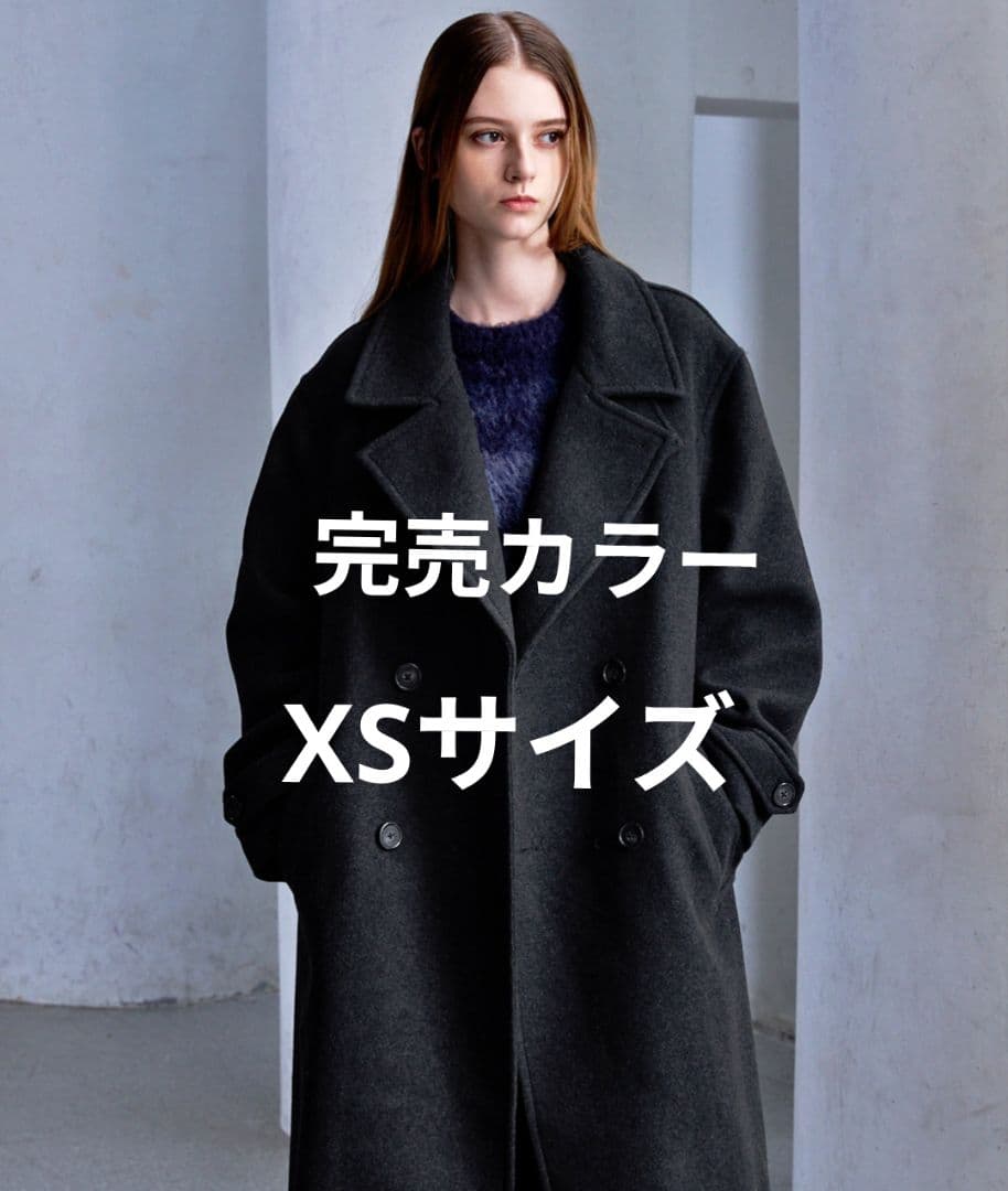 CLEL ウールブレンドテックメルトンダブルチェスターコート