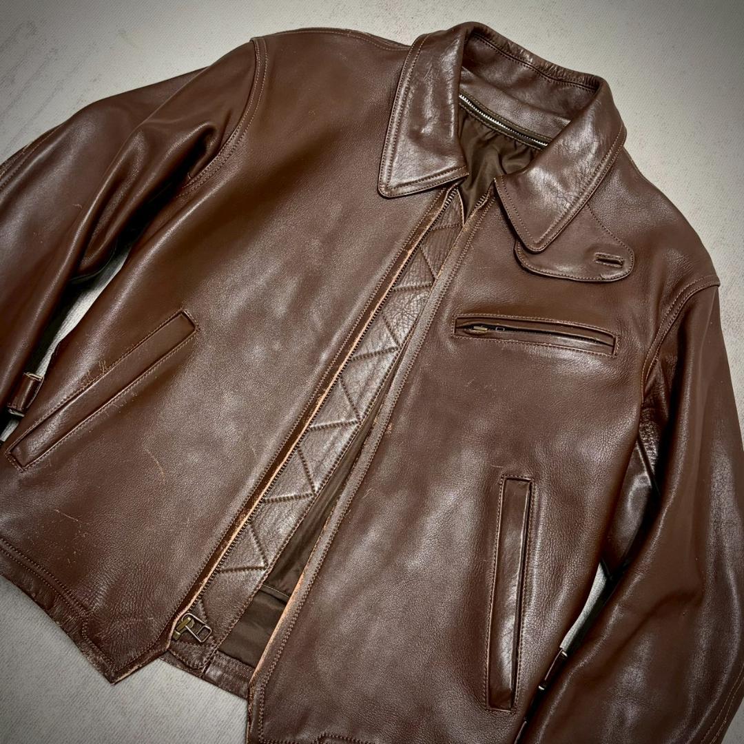 名門 HAROLD'S GEAR 本革 シングルライダース ブラウン M