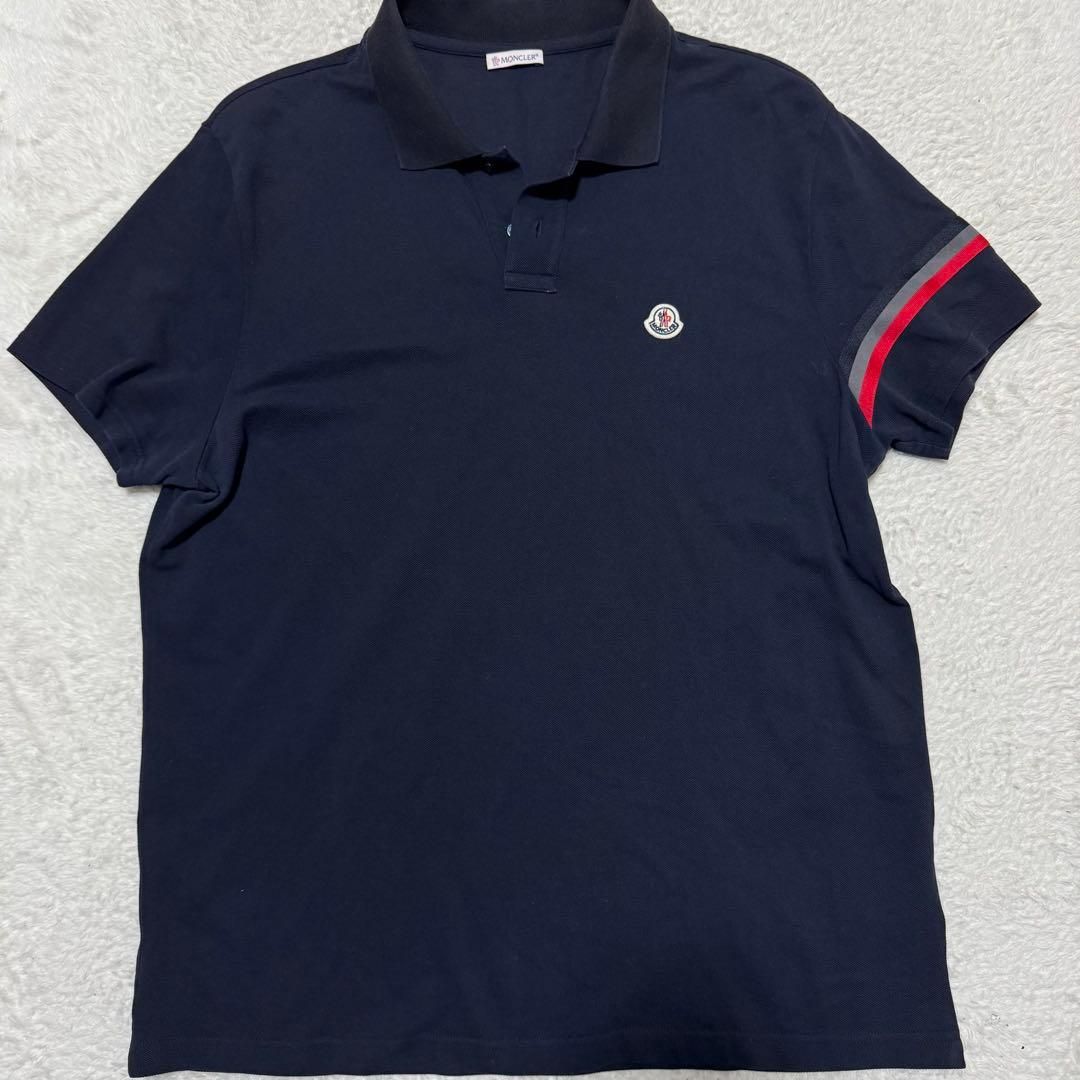 美品 XXL】MONCLER モンクレール ロゴワッペン ポロシャツ ライン