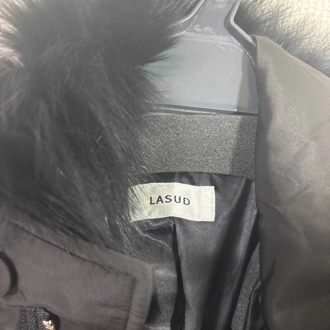LASUD ファーボアコート ブラック 未使用品 サイズ9号 定価34000円