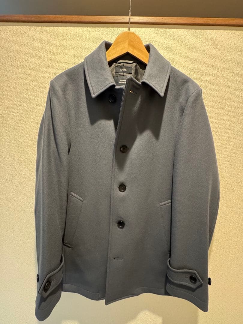 SHIPS ステンカラーコート M グレー ブルー SHIPS（シップス） ステンカラーコート X-LARGE ダークブルー メンズ