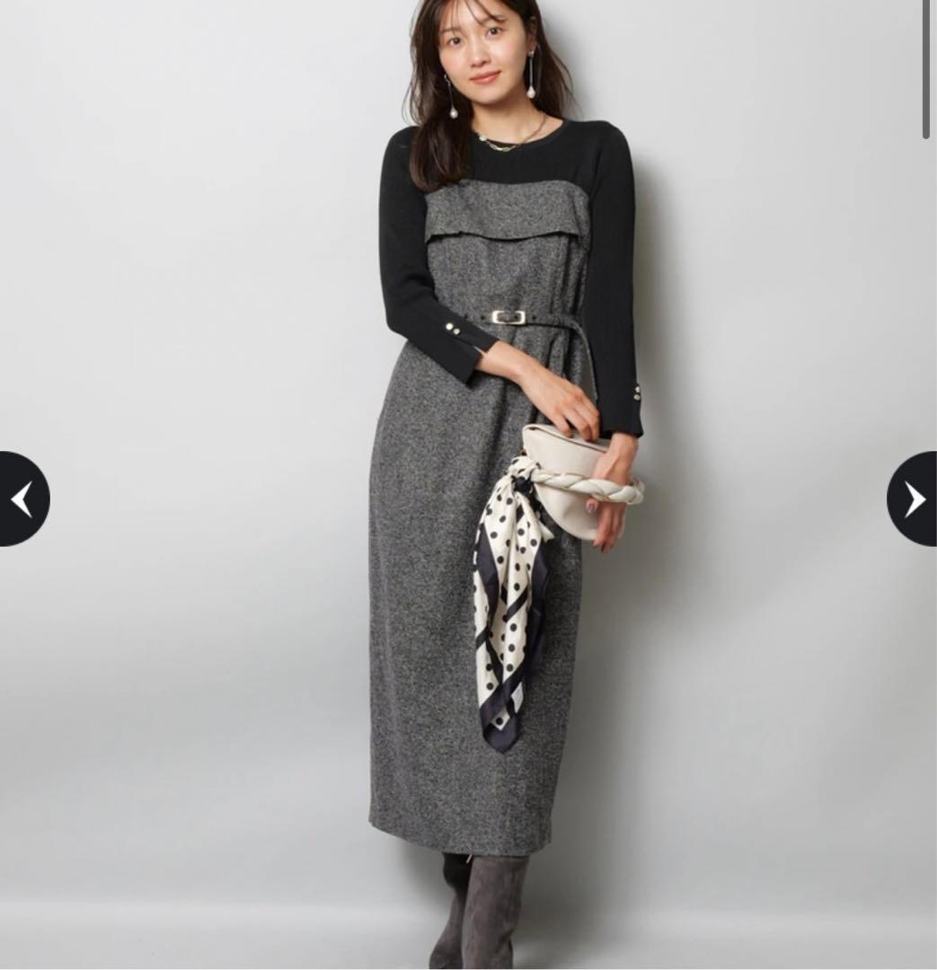 ベアドッキグワンピース人気！アルページュストーリー スタッフコーディネート】ベアドッキングワンピース｜aki｜Arpege