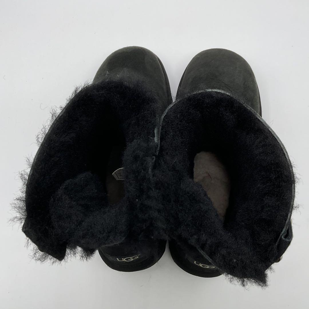 UGG アグオーストラリア ブラック リボン ムートンブーツ 24cm 箱付