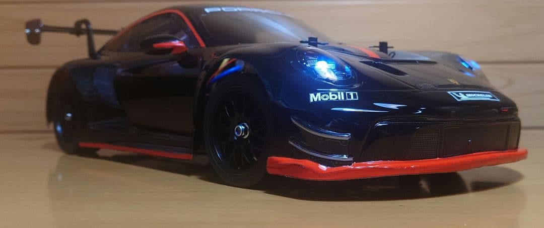 田宮RCポルシェ911GT3 R (992)LEDライト付＆プロポ充電器完成品 - メルカリ