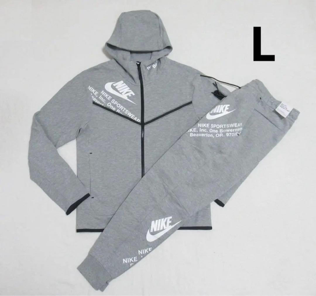 L グレー ナイキ スポーツウェア テックフリース セットアップ - メルカリ