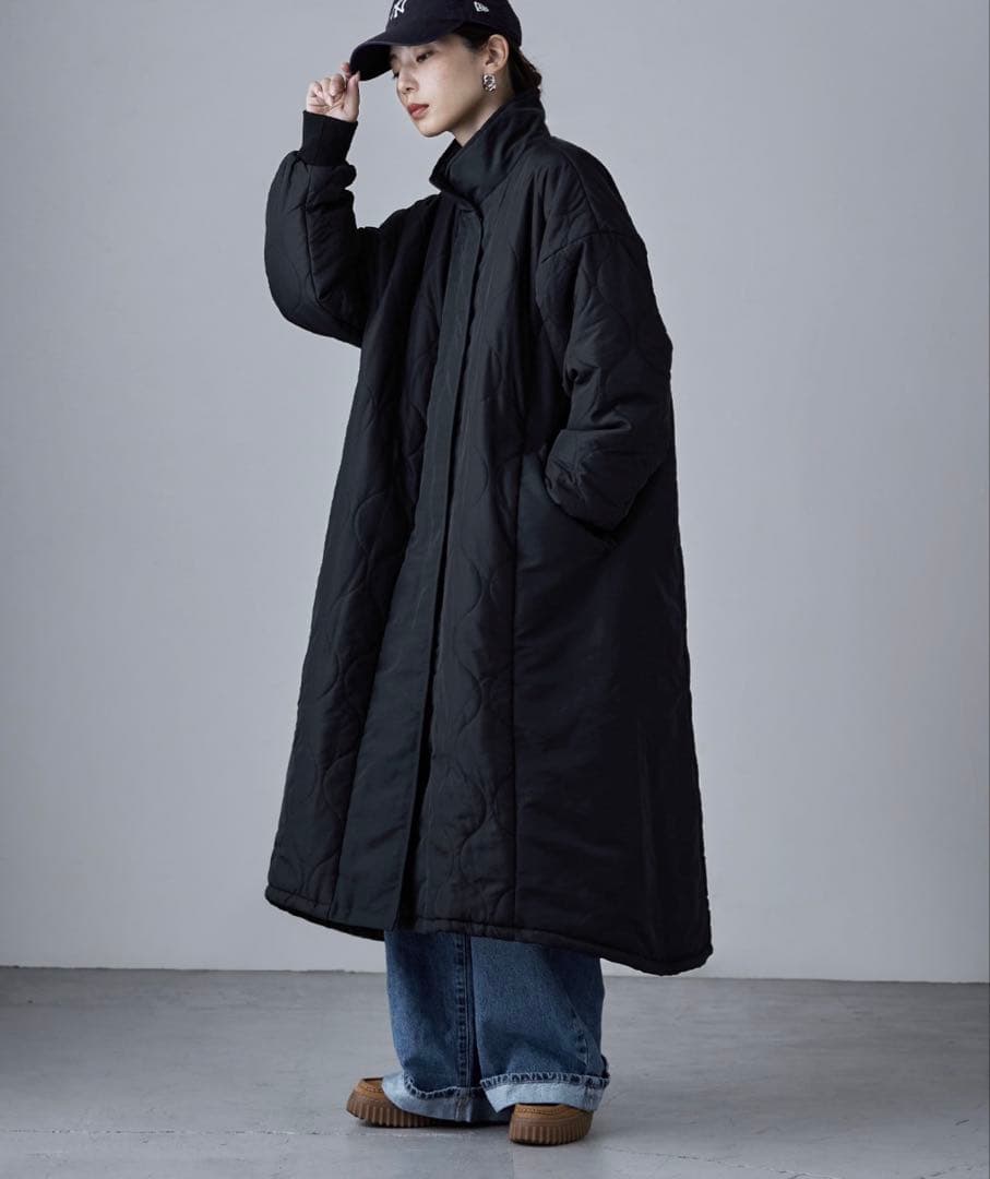 etoll. キルティング切替オフラインロングコート etoll.（エトル） キルティング切替オフラインロングコート アウター