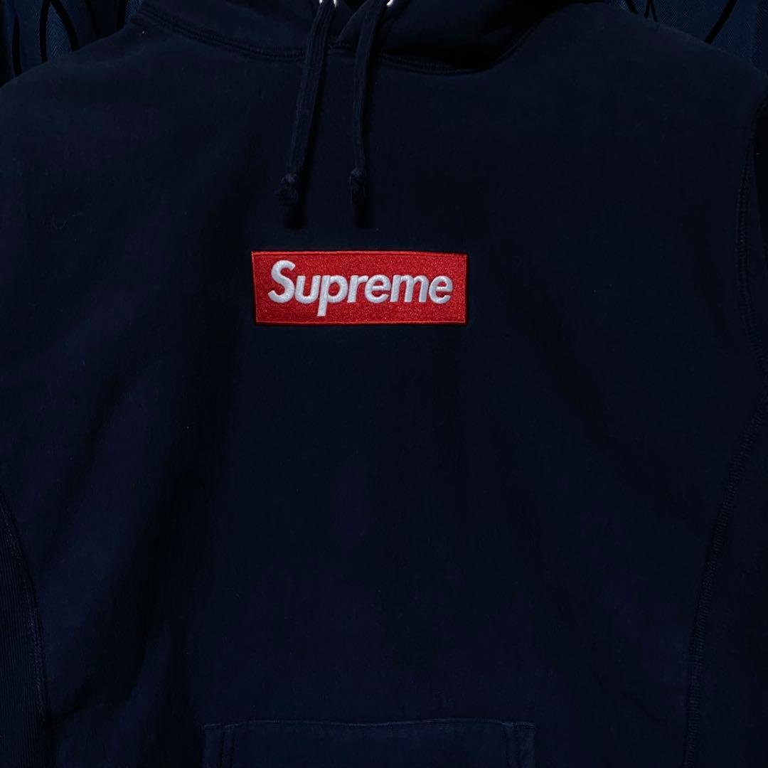ネイビー Supreme Box Logo Hooded Sweatshirt - メルカリ