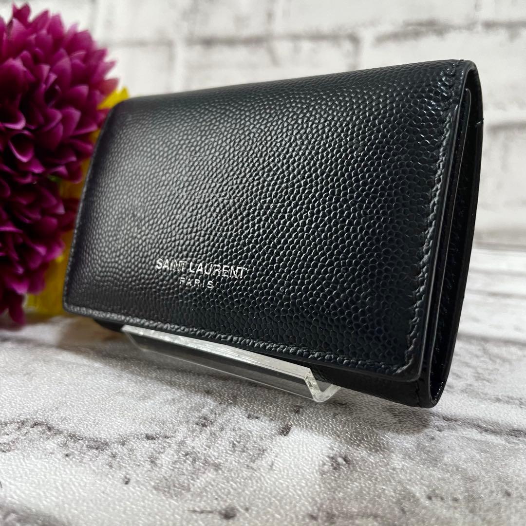 極美品✨サンローラン 6連 キーケース キーリング キャビアスキン YSL