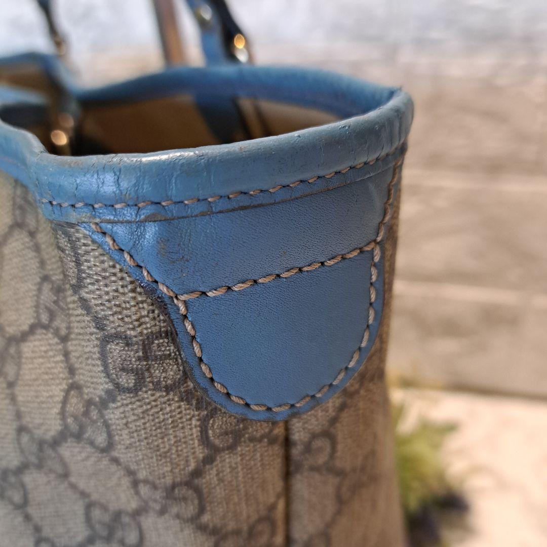 ✨️素敵✨️GUCCI GGスプリーム PVC トートバッグ ターコイズブルー