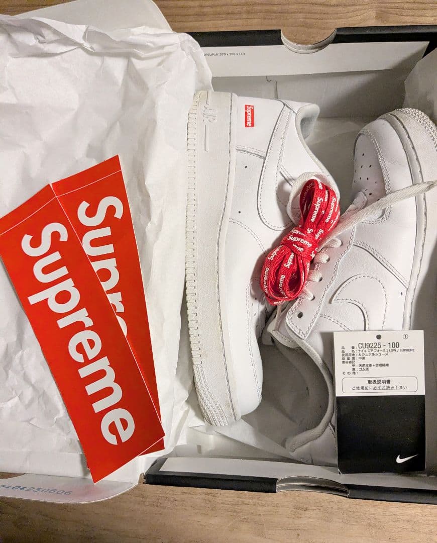 中古 SUPREME × NIKE AIR FORCE 1 LOW 白 25cm Brand New Supreme x Nike Air Force 1 Low White Men's - Size 9.5