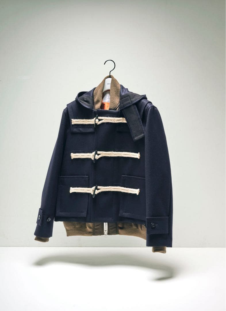 サイズ1 sacai 25AW ダッフル ネイビー メルトンダッフルコート - メルカリ