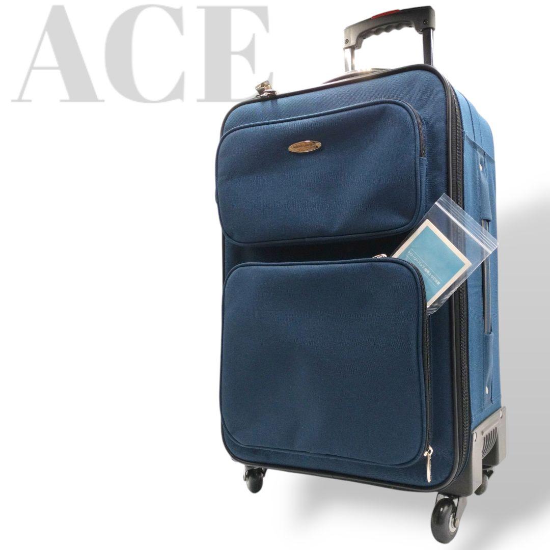 未使用✨エース　キャリーケース　キャリーバッグ　スーツケーツ　機内持込可　紺　鍵 ace_06906_03.jpg